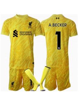 Liverpool Alisson Becker #1 Målvakt Replika Tredje Kläder Barn 2024-25 Kortärmad (+ byxor)